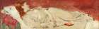 A young red hair girl sleeping on a bearskin Art Print by Alfred Stevens