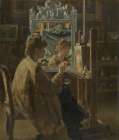 Artist in her studio Art Print by Alfred Stevens