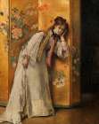 Curious Art Print by Alfred Stevens