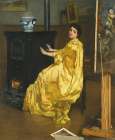 In the workshop, the model at rest 1857 Art Print
