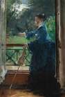 Woman on the balcony Art Print