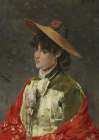 Woman in a Straw Hat Art Print