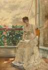Woman and Love, Love That Comes 1885 Art Print