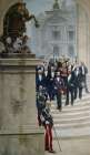 President Sadi Carnot surrounded by personalities of the Third Republic, in front of the Opera 1889 Art Print