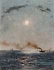 Seascape at Night Coastal Print