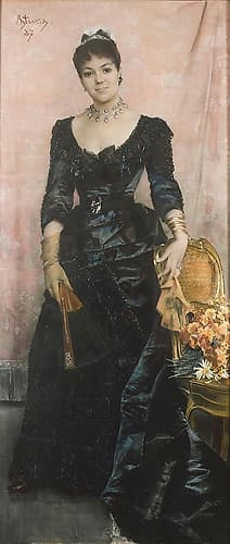 Portrait Of Baroness Du Mesnil De Saint Front 1887 Art Print