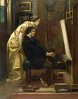 The Painter and His Model 1855 Art Print
