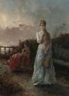 An Evening At The Sea Art Print by Alfred Stevens