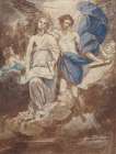 Study for a painting of The Angels Appearing to the Shepherds, 1774 Traditional Print