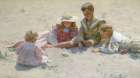 Children By The Seashore 1896 Art Print