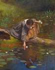 Gathering Lilies 1865 Art Print