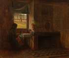 Interior of a Farmhouse in Maine 1865 Art Print