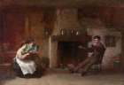 Winding Yarn Interior of a Nantucket Kitchen 1872 Traditional Print