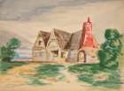 Sketch of a country cottage Art Print