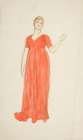 Sketch of a woman ├óΓé¼ΓÇ£ costume study for a play Traditional Print