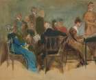 Sketch of women in an interior ├óΓé¼ΓÇ£ unidentified illustration Traditional Print