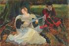 Studies for Fair is my love, painting in the Municipal Art Gallery, Preston, England Traditional Print