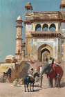 Before the great Jami Masjid mosque, Mathura, India 1883 Traditional Print