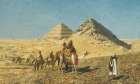 Camel Caravan Amid The Pyramids, Egypt Art Print