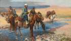 Horses At The Ford Persia Art Print
