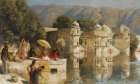 Lake at Oodeypore, India 1893 Art Print