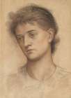 Portrait head of a woman Art Print