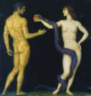 Adam and Eve 1920 Art Print by Franz von Stuck