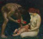 Adam and Eve The Family 1912 Art Print by Franz von Stuck