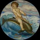 Erote riding a dolphin 1912 Art Print