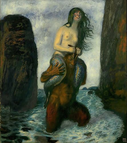 Faun and Mermaid 1902 Art Print
