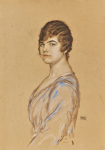 Girl in a Blue Dress Art Print