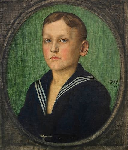 Portrait of a boy, Heinrich Butzer, 1922 Art Print