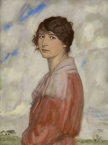 Lady in Red 1918 Art Print