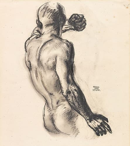 Male back nude Study of Medusa Illustrative Print