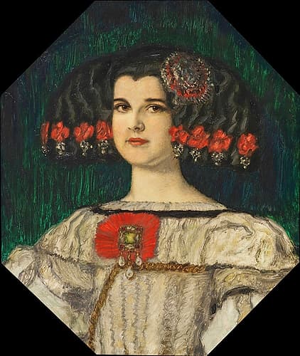My daughter Mary in Velasquez costume 1912 Art Print