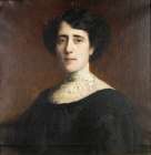 Portrait of a lady with a lace collar 1928 Art Print