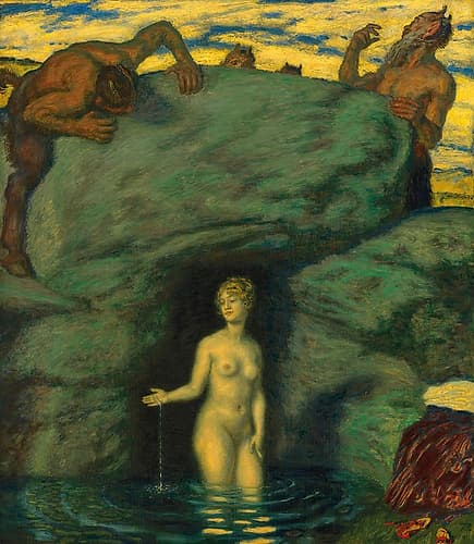 Spring nymph overheard by fauns 1911 Art Print
