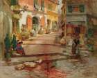 Rue Droite, in old Nice Traditional Print