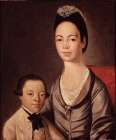 Mrs. Aaron Lopez and Her Son Joshua 1772 Traditional Print