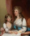 Portrait of Mrs. Samuel Dick And Her Daughter 1790 Traditional Print