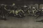 A night attack on a government wagon train 1904 Vintage Print