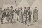 At the mouth of Rapid Creek General Carr receiving the report of a scout 1892 Art Print