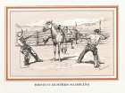Bronco busters saddling Art Print
