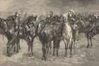 Cavalry in an Arizona Sand storm 1880 Art Print