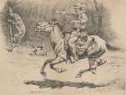 Spurring His Horse in Pursuit 1878 Art Print