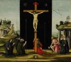 Christ on the Cross adored by Saints Monica, Augustine, Mary Magdalen, Jerome and Bridget of Sweden Art Print