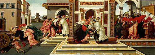 Last Miracle And The Death Of St. Zenobius ca 1500 Art Print by Sandro Botticelli