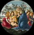 Madonna Adoring the Child with Five Angels ca 1485 Art Print