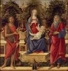 Madonna and Child with both Saints John ca 1484 Art Print