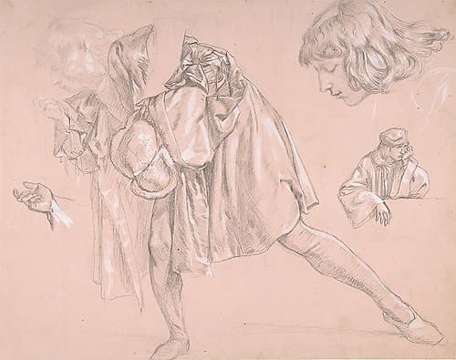 Study of a young man, for the painting The Departure of the Prodigal Son 1862 Renaissance Print